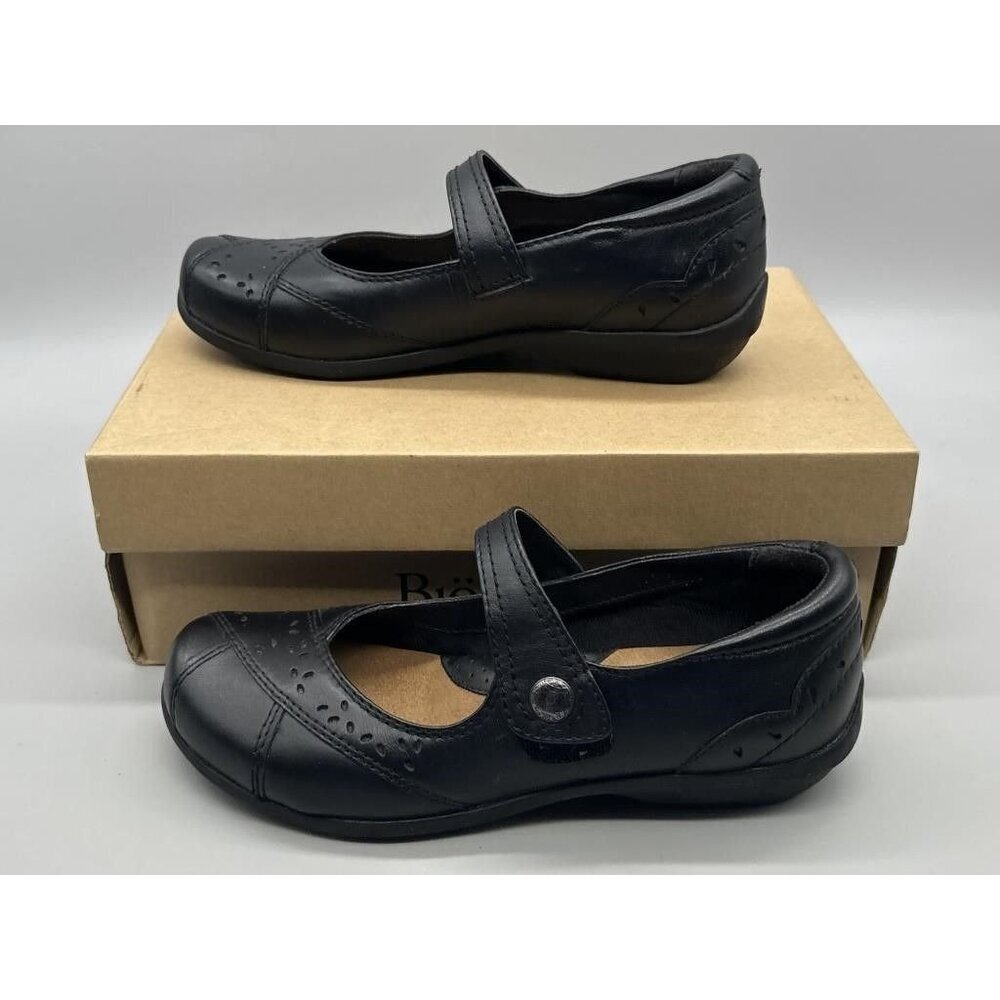 Bjorndal Black Leather Comfort Plus Antifatigue Buckle Flats Size 7
